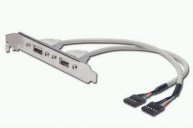 ASSMANN USB Slot Bracket cable, 2x type A-2x5pin IDC, F/F,0.25m, USB 2.0 compatibel, AK-300301-002-E 