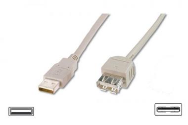 ASSMANN USB 2.0 extension cable 1.8m, A/M - A/F, AK-300200-018-E 