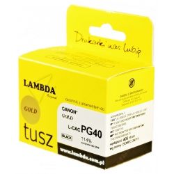 LAMBDA CANON PG-40, Black 114% Compared with OEM, L-CACPG40 For PIXMA MP150, MP160, MP170, MP180, MP210, MP220, MP450, MP460, MX300, MX310, iP2200, iP1600, iP1700, iP1800, iP2500, iP2600, iP6210D, iP6220D 