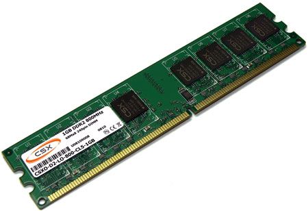 CSX DDR2 800MHz 1GB DIMM CL5/CL6, 5 year warranty, CSXO-D2-LO-800-CL5-1GB 