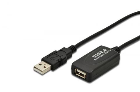DIGITUS USB 2.0 Active Extension Cable , USB A male / A female length 5.0m, DA-70130-4 