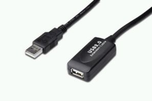DIGITUS USB 2.0 Repeater Cable, USB A male / A female Length 15.0m, DA-73101 