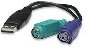 MANHATTAN USB to PS/2 Converter, 1 x USB -> 2 x PS/2, 179027 blister 