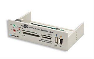 MANHATTAN USB 2.0 internal 5.25"  63 in 1, card reader + Audio, USB and FireWire, white, 702744 