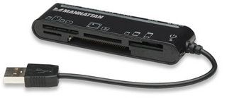 MANHATTAN Multi-Card Reader/Writer, Hi-Speed USB 2.0, Slim, 80-in-1, 100762 