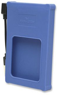 MANHATTAN External Enclosure USB 2.0, SATA, 2.5",Blue Silicon Housing, 766623130110 