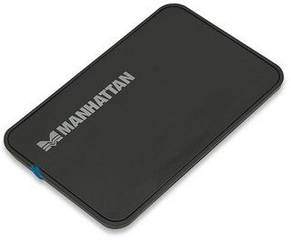 MANHATTAN External HDD enclosure for 2.5" SATA I/II HDD, SATA interface,Aluminium black, 766623130042 