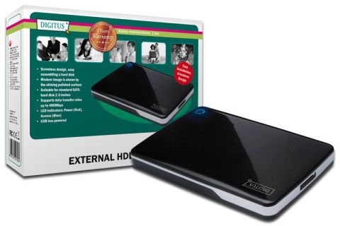 DIGITUS External Enclosure 2.5, USB 2.0, for SATA HDD 2.5, Black, DA-71002 