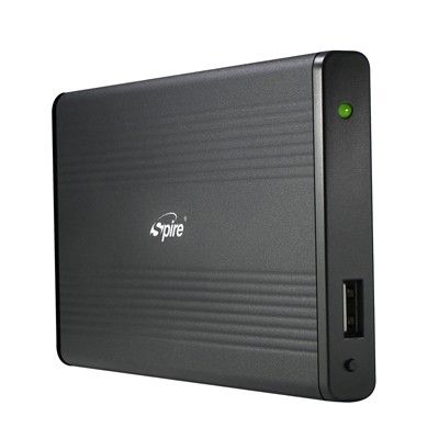 SPIRE External HDD enclosure for 2.5" SATA III HDD, SATA interface,Aluminium black, SP155SU-BK-EU 