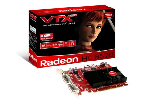 VTX3D Video card Radeon HD6570 PCIE 1GB DDR3 128bit, 650Mhz/1333Mhz, HDMI/VGA/DVI-D, FAN/ATX/1 slot, VX6570 1GBK3-H 