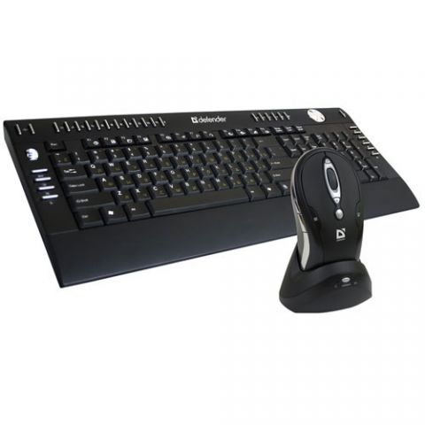 DEFENDER Wireless desktop Tandem: multimedia keyboard , us/rus, USB + optical mouse, USB, WRS4725 