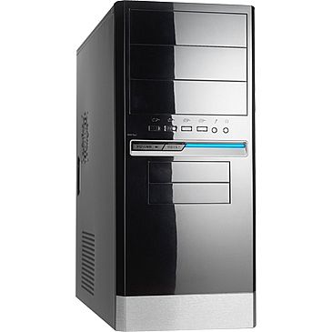 Linkworld case 321-62U Midi ATX, black/silver,glosy 2 x USB, audio. PSU 3 x IDE, 2 x SATA. 500W, 120mm Silent 