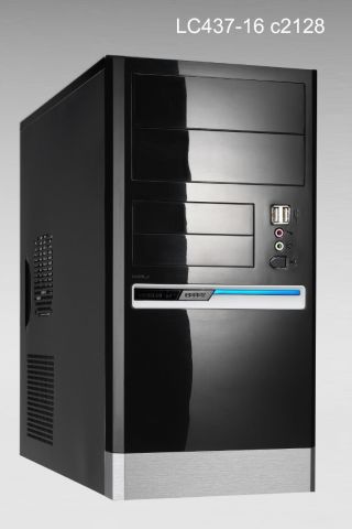 Linkworld case 437-16U/A Micro ATX, black/silver, 2 x USB, audio. Without PSU 