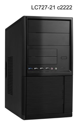 Linkworld case 727-21U/A Micro ATX, black/silver, 4 x USB, audio. PSU 2 x IDE, 3 x SATA. 400W, 80mm 