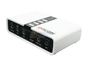 ENCORE 7.1/5.1/2.1 Channel USB 2.0 Audio Box, Input: (Mic x2, Line-in x1, S/PDIF-in (digital) x1, Additional Audio Output: Headphone x1 , Line-out x1 , S/PDIF-out (digital) x1, ENMAB-8CM 