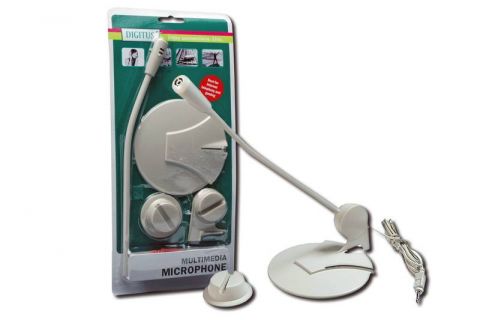 DIGITUS Multimedia MicroPhone, with STAND, 3.5mm Stereo Plug, plastic, blister package, DA-10101, 4016032101017 