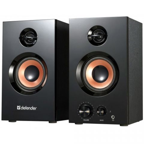 DEFENDER High End 2.0 Speaker System, 2x10W (RMS), treble, bass, wooden cabinet, SPK-AURORA-S20 