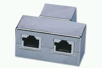 ASSMANN CAT 5e Modular Coupler, shielded, 2x RJ45 to 1x RJ45 Threefold Coupler, AT-AG 2x8/8 