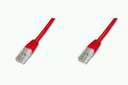 DIGITUS  UTP LAN cable, patch, 0.25m, Red, 2xRJ45, DK-1511-0025/R 