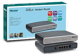 MICRONET SP3364/A, ADSL2+ Modem Router, 4 10/100M Ports Switch, SPI, Intrusion detection and protection, PAP and CHAP security, Annex A. 