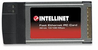 INTELLINET PCMCIA ethernet card, 10/100 Mbits 32 bits UTP, 520522 