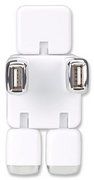 MANHATTAN HUB USB 2.0 4PORT Adjustable Man, white 161633 