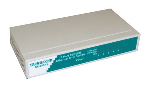 SURECOM 5 Port 10/100M Ethernet Mini Switch (Auto MDI/MDIX, Metal Case), EP-805AX 