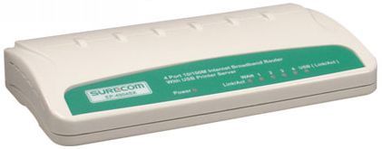 SURECOM 4 Port 10/100M Internet Broadband Router with USB Printer Server (Winbond, 1*10/100M WAN port, 4*10/100M LAN port, 1 USB Printer port, Plastic Case), EP-4904SX 