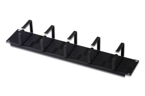 DIGITUS 19"  2U cable management panel, 5x rings, Color black RAL 9005, DN-19 ORG-2U-SW 
