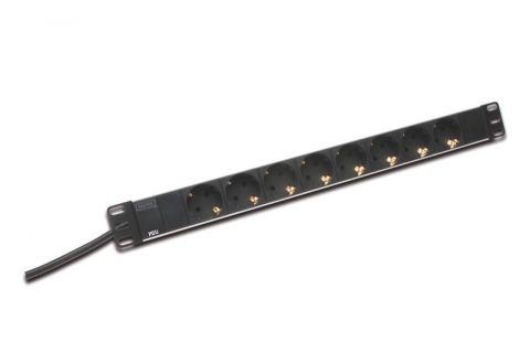 DIGITUS 19" Rackmount power strip: 16A, 4000W, 250VAC 50/60Hz 8x outlet, DN-95401 