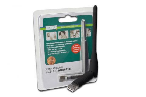 DIGITUS Wireless 150N USB 2.0 antenna adapter, Realtek 8188CUS, 1T/1R, Detachable 3dBi Antenna, DN-70440 