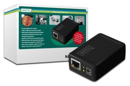 DIGITUS Mini NAS server for external USB HDD, (up to 1.5 Tb, external  HDD not included), DN-7023-1 