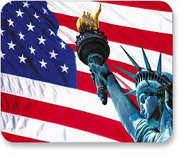 MANHATTAN Mouse pad, plastic, with USA flag picture, 430937 