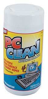 MANHATTAN Anti-Static Multi-Surface Cleaning Wipes, Alcohol-free, 100 disposable sheets, 433273 