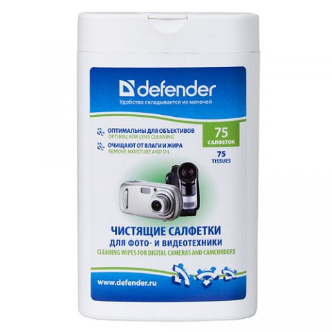 DEFENDER Wet wipe cleaning tissues for digital camera, 75 wipes, CLN30700 