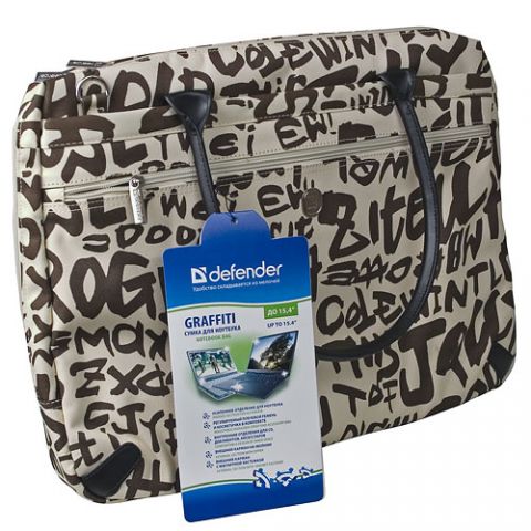 DEFENDER Notebook bag (lady) 15.6" Defender "Graffiti", brown, 06001 