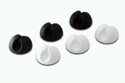DIGITUS Cable holder set, self- adhesive, Plastic, D. 30mm, high: 20mm, 6 Pcs/set, black + white, DB-770917-000-M 
