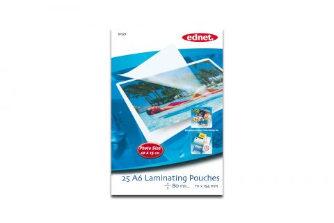 Ednet Laminating Pouches for A6 , 80 mic., 111x154mm, 25pcs, 91523 