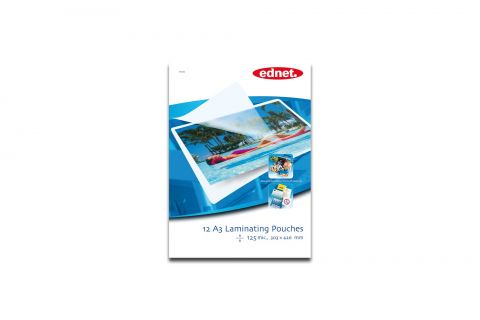 Ednet Laminating Pouches for A3, 125 mic., 303x426mm, 12pcs, 91532 