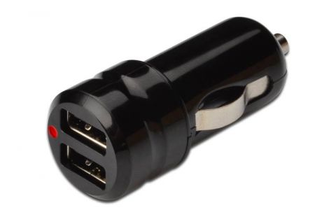 DIGITUS USB Car cigarette adapter slim type, 2x USB 2.0, Output 5V/2A, DA-11005 