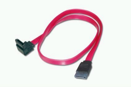 ASSMANN SATA connection cable, SATA 7pin, L-type, 90°/F - SATA 7pin, L-type/F, 0.75m, straight, SATA II/III, red AK-400104-008-R 