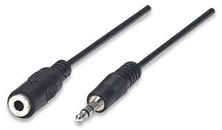 MANHATTAN Stereo extension  cable, 3.5mm stereo jack/3.5mm stereo socket, 311717, 311724, ICOC 018-CU-25 