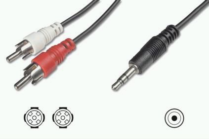 ASSMANN Audio connection cable, stereo 3.5mm - 2x RCA, 1.5m, AK-510300-015-S 