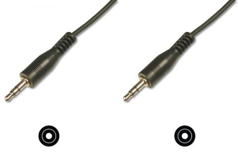 ASSMANN Audio connection cable, stereo 3.5mm, 2.50m, CCS, 2x0.10/10, M/M black, AK-510100-025-S 