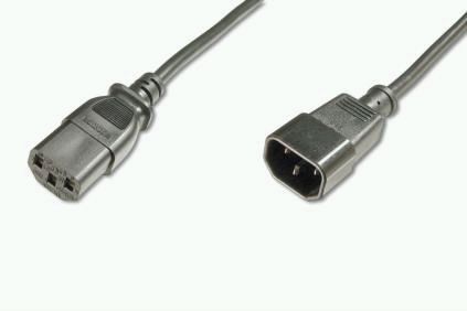 ASSMANN, Power extension cable (C14 - C13, M/F) computer - monitor/UPS, 1,8m, AK-440201-018-S 