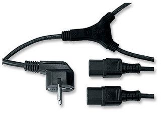 MANHATTAN Y-Power cable, Schuko - 2x C13, wall socket - 2 x devices C13, 2.0m, 157605, ICOC 01-NC-Y 
