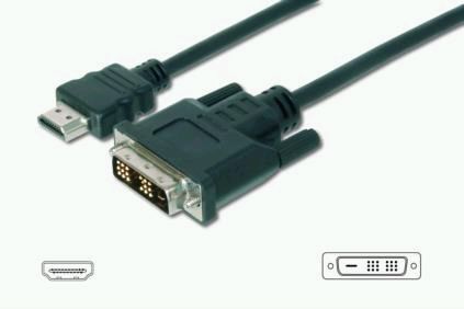 ASSMANN HDMI 1.3 Male to DVI-D 18+1 Male, Singl Link, Black, 5.0m, AK-330300-050-S 