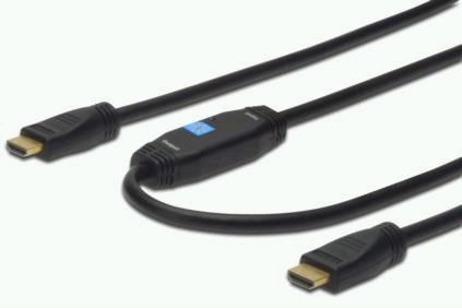 ASSMANN HDMI HDMI High Speed connection cable, type A, w/ amp., M/M, 15.0m, former HDMI 1.4, AK-330105-150-S 