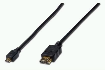 ASSMANN HDMI 1.4 High Speed connection cable 1.5m, type HDMI A/M - Micro HDMI D/M, AK-330115-015-S 