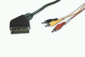 ASSMANN Scart connection cable, Scart 21pin - 3x RCA, 1.5 m, AK 392 